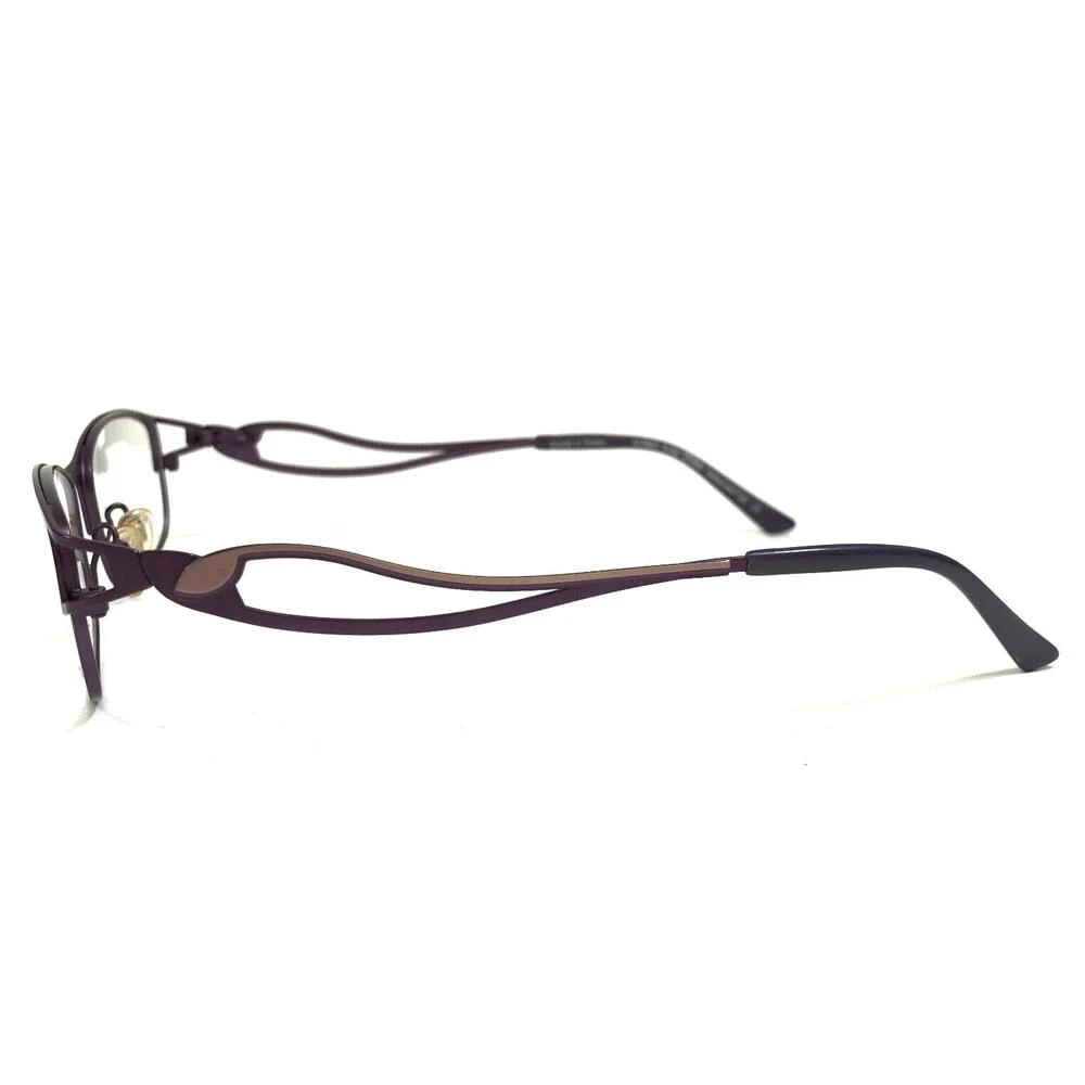 Alfred Sung Eyeglasses Frames AS4995 PLM CEN Purple Plum Wavy Arms 49-17-135